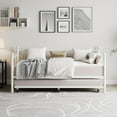 thumbnail image 2 of QinaQin Sofá cama individual tipo daybed con cama nido, estructura metálica resistente y cabecera floral decorativa para sala o recámara, 2 of 7
