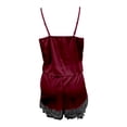 thumbnail image 4 of iHPH7 Pj Sets for Women Satin Pajama Set for Women 2 Piece Silky Sleepwear Lace Camisole Pj Shorts Set Soft Nightwear Summer Pajamas for Women Wine L, 4 of 4