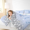 thumbnail image 3 of Erosebridal Blue Sparkle Sequins Print Queen Comforter Set for Girls, Monogrammed Y Bedding Comforter Set, Colorful Stars Reversible 3 Pieces, 1 Comforter and 2 Pillowcases, 3 of 6