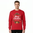 thumbnail image 5 of Gildan Merry Christmas Sweatshirt, Men's Navy Graphic Print Crewneck Fleece Christmas Top, 2XL, 5 of 5