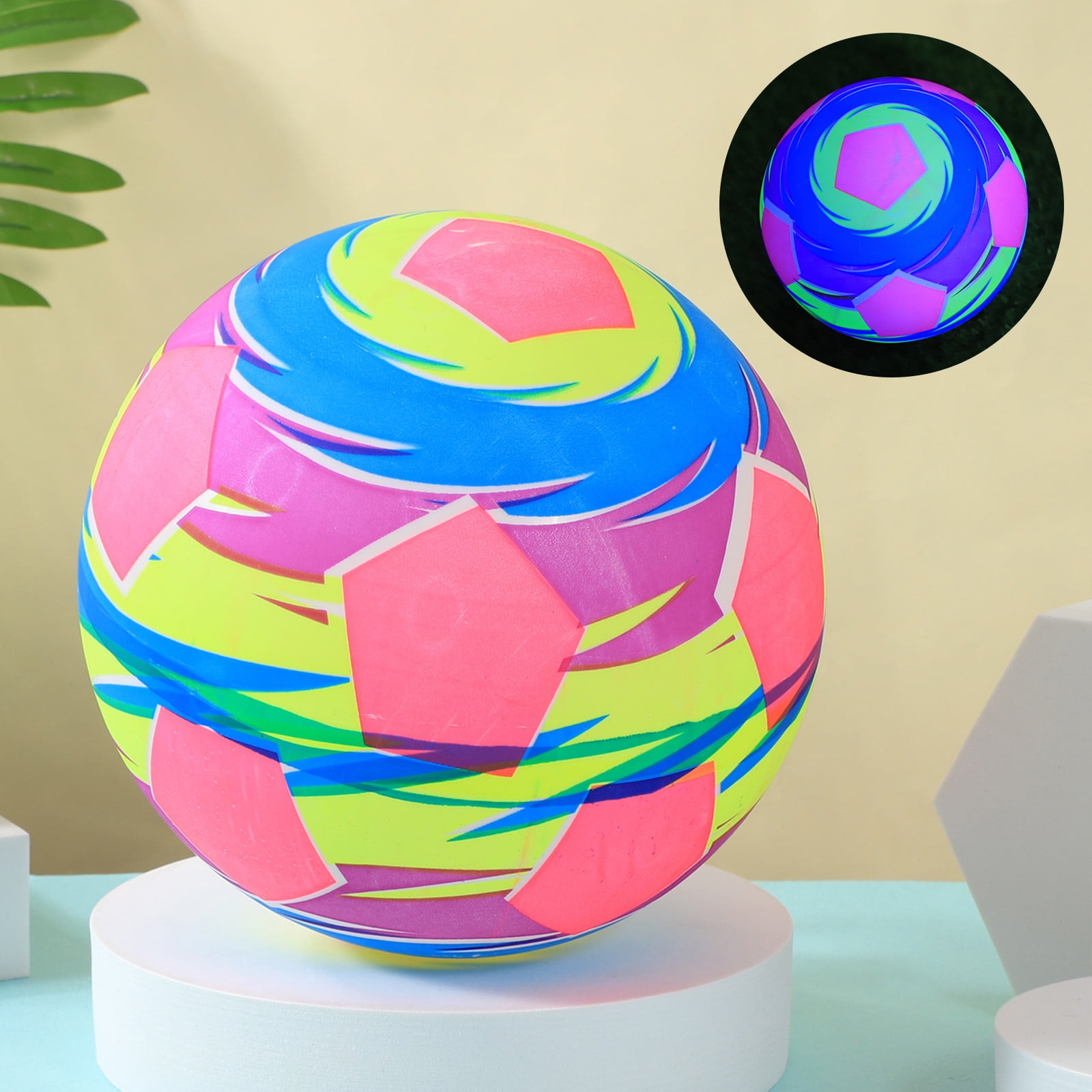 Explosive-flashing Football Luminous Ball Children Bounce Ball Colorful Bobo-bal 
