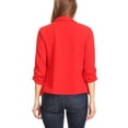 thumbnail image 3 of Women's Casual Office Wear Open Draped Front 3/4 Sleeves Basic Solid Blazer Jacket S-3XL, 3 of 3