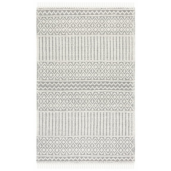 SAFAVIEH Marbella Byron Diamond Area Rug, Ivory/Black, 6' x 9'