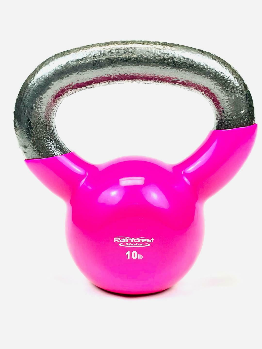 Rainforest Basics Vinyl Coated Cast Iron Kettlebell Weight 10 LB