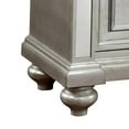 thumbnail image 5 of Silver 2 Bedside Table - Solid Wood With Metal Glides And Mirror Panel Details Modern Nightstand In Accents, 5 of 5