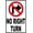 Warning Sign 3, variant on No Right Turn (With Directional Arrows) Metal Sign - 8"x12" for Outdoor Indoor Use