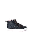 thumbnail image 3 of Wonder Nation Little Girl & Big Girl Black Casual High Top Sneaker, 3 of 6