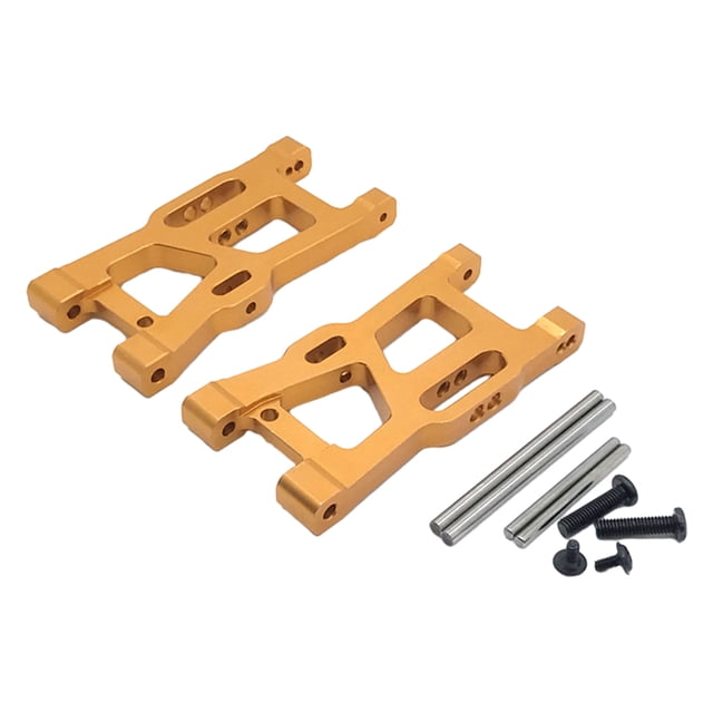 Vogacara Brazo de suspensión inferior delantero mejorado de aleación de aluminio para 1/14 Wltoys 144001 pieza de coche RC accesorios de coche Kits de construcción modelo Naranja