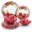 Poinsettias, variant on 12 Piece Pinecones Dinnerware Set for 4, Outdoor and Indoor Dishes with Festive Christmas Designs