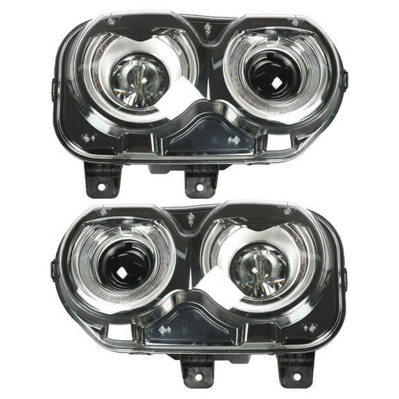 ALL-CARB Headlights With LED DRL Black Housing Right&Left for 2015-2018 Dodge Challenger