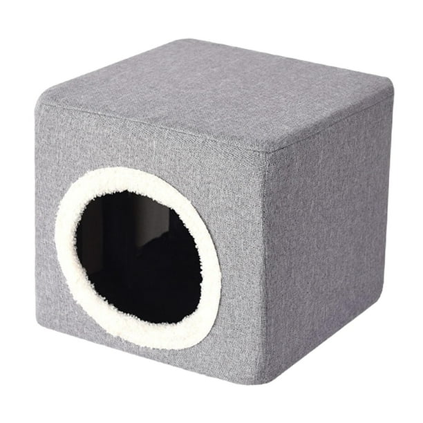 Muebles para casa de gatos, cama oculta para gatos de interior, para gatitos. Gris