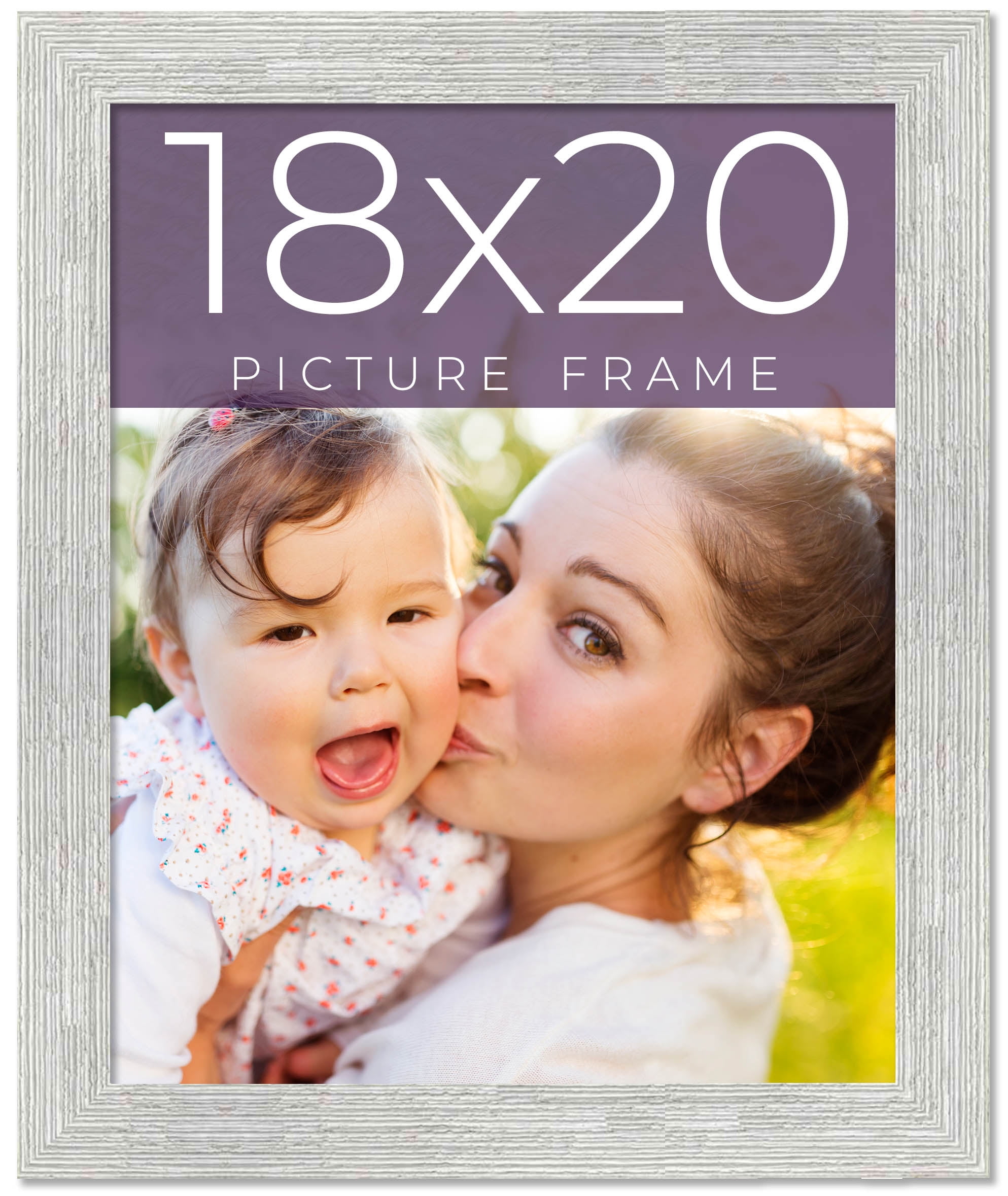 18x20 Frame White Real Wood Picture Frame Width 1.5 Inches Interior Frame Depth 0.5 Inches