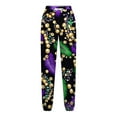 thumbnail image 4 of DeHolifer Sweatpants for Women Mardi Gras Elastic Waist Drawstring Joggers Mask Printed Straight Leg Sweatpants Multicolor S, 4 of 4