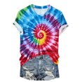thumbnail image 5 of Tnhcen Women's Summer Colorful Print Crewneck T-Shirts | Plus Size Friendly S-2XL | Polyester Spandex Blend Tops, 5 of 5