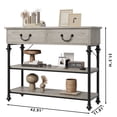 thumbnail image 3 of Yiwa 43" L Console Table with 2 Drawers and 3 Tier Shelves, Hallway Table Home Furniture for Living Room, Foyer, Bedroom, 3 of 8
