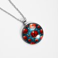 thumbnail image 4 of Seven Starred Iadybird Elegant Glass Circular Pendant Necklace - Women's Jewelry, 4 of 5