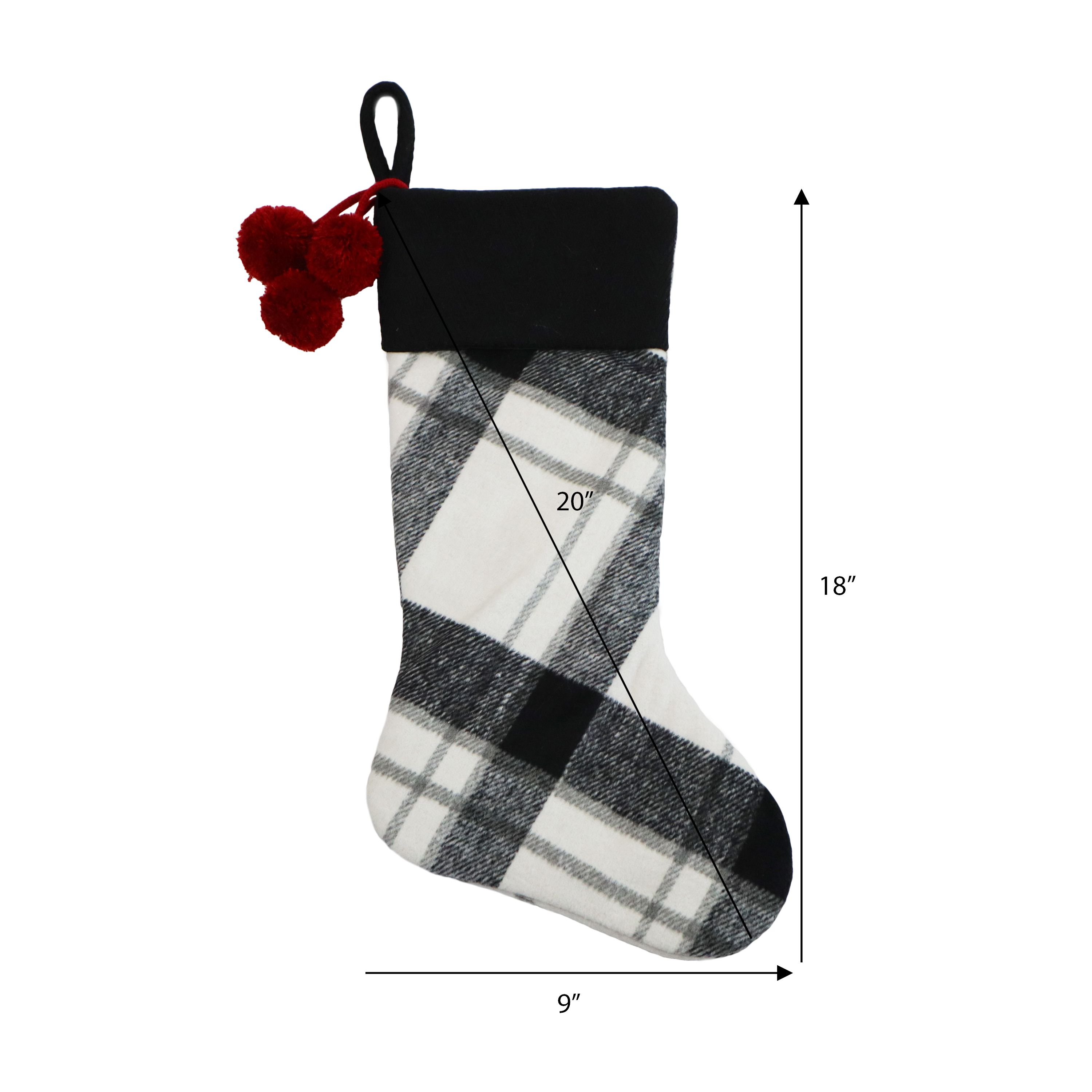 Holiday Time Black and White Plaid Stockings, 20", 2 Pack - image 3 of 3