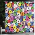thumbnail image 4 of Ambesonne Colorful Shower Curtain, Floral Vivid Daisies, 69"Wx70"L, Multicolor, 4 of 5