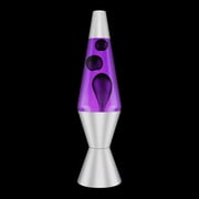 Black and Purple 14.5-Inch Lava Lamp with Aluminum Base and Cap