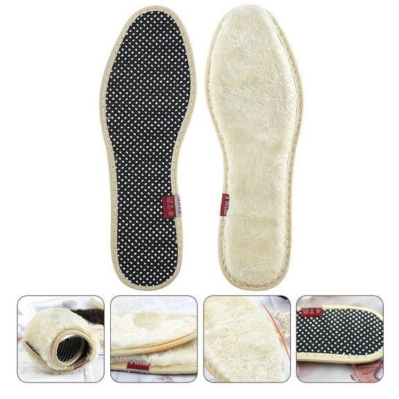 Mobutofu 2 Pairs Shockproof Insoles for Men Fuzzy and Warm Winter Thermal Inserts