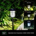 thumbnail image 5 of Mesh Linkable Series 4-Pack Solar LED Security Pathway Light w/ LiFePO4 Battery, 300LM, Auto-Linking, 110°x16 ft Motion Detection, CCT 3000K/4000K/5000K, 4-Channel Settings, Stainless Steel, Black, 5 of 9