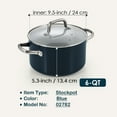 thumbnail image 6 of Cook N Home Classic 6 Quart Ceramic Nonstick Stock Pot with Lid, Induction Cookware, Stockpot for Cooking, Canning, Sauce, Ollas para Cocina, Blue, 6 of 7