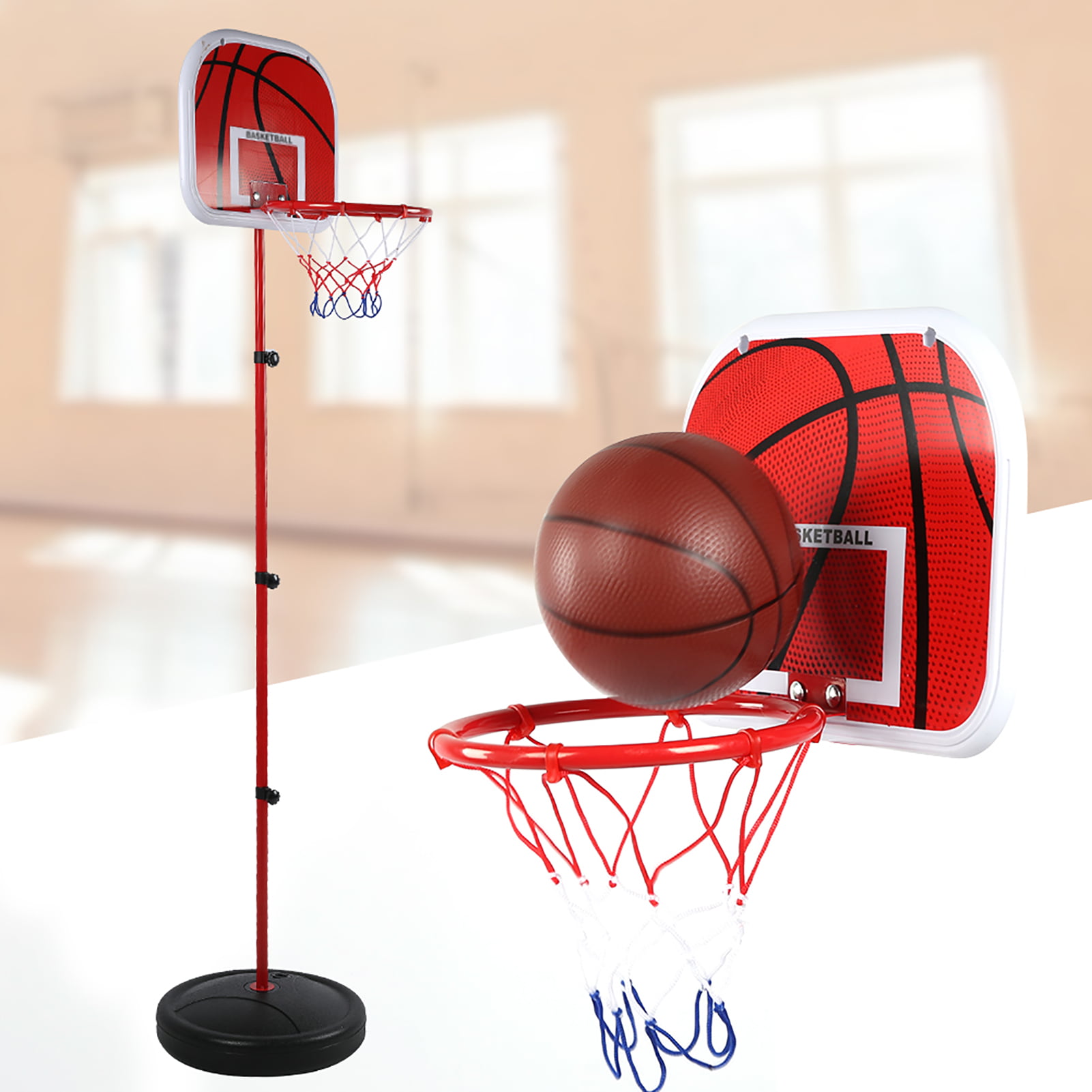 Kids Adjustable 170cm Basketball Stand Children Backboard Hoop Net Set Game Toys 