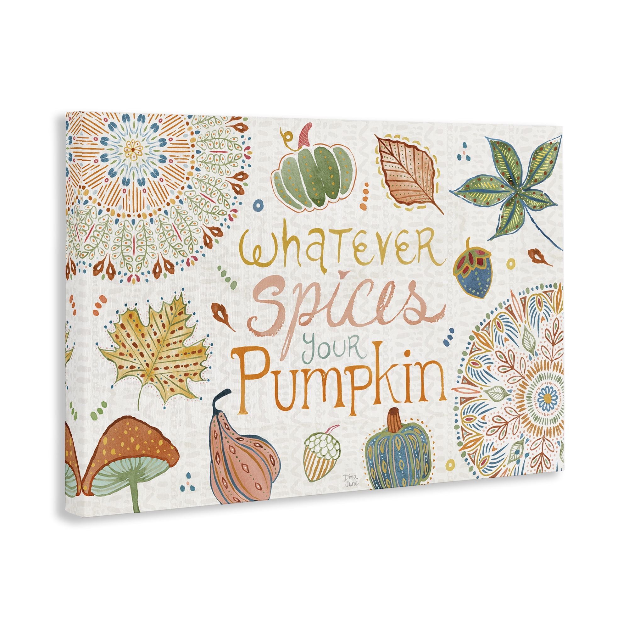 Stupell Industries Whatever Spices Your Pumpkin Holiday Painting Gallery Wrapped Canvas Art Prints Wall Art, 30 x 20