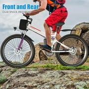 Elifine 500W 26 Electric Bike Folding Electric Mountain Bike for Adults, 22Mph, 48V 7.8Ah Battery Foldable Ebike, 21 Speed, Full Suspension Mountain E-bikes for Men Women with 5 Riding Modes, UL2849
