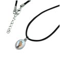 thumbnail image 2 of Goat On Mountain Top Antiqued Oval Charm Pendant with Black Satin Cord, 2 of 3