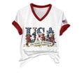 thumbnail image 6 of YVNAURA Women's Retro 250th Anniversary V Neck T Shirt USA 1776-2026 American Flag Graphic Tee Patriotic Summer Top Lightweight Breathable for 4th of July Everyday Wear, White, 5XL, 6 of 7