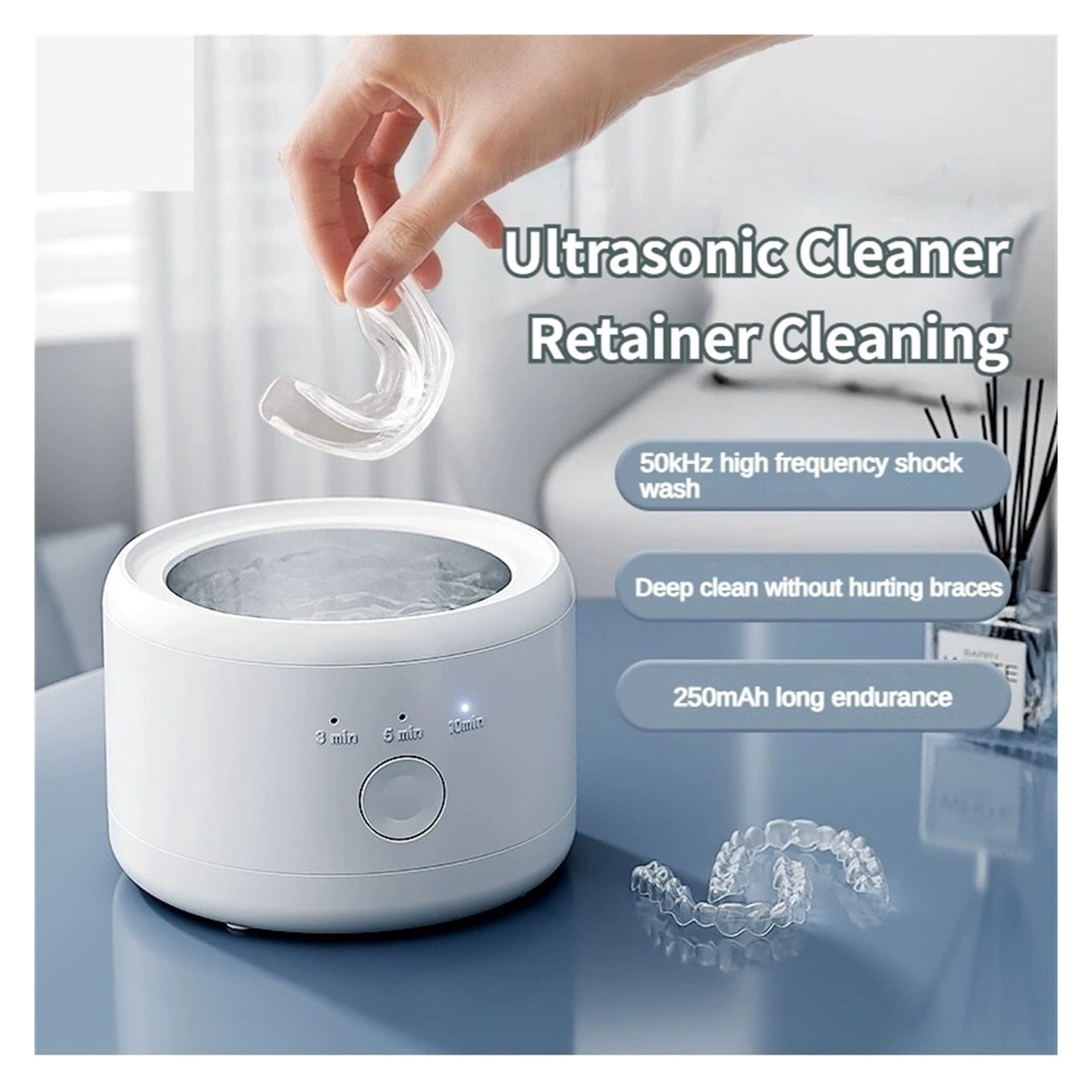 Ultrasonic Braces Cleaning Machine Multi-function Invisible Retainer Denture Machine Jewelry High Frequency Cleaner