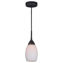 Woodbridge Lighting Venezia Opal Transitional Metal Mini-Pendant in Bronze