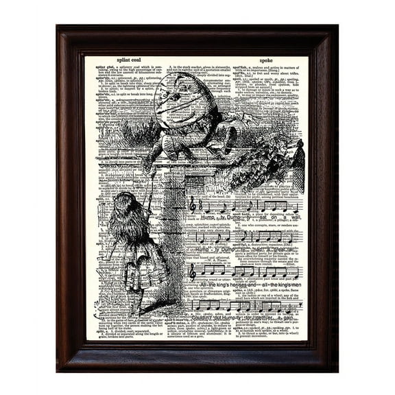Humpty Nursery Rhyme - Dictionary Art Print Printed On Authentic Vintage Dictionary Book Page - 8 x 10.5
