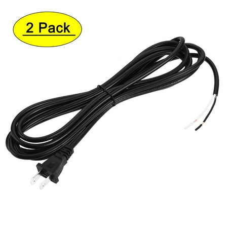 

Uxcell US Plug Lamp Cord SVT 18AWG Power Wire 3.5M Black UL Listed Pack of 2