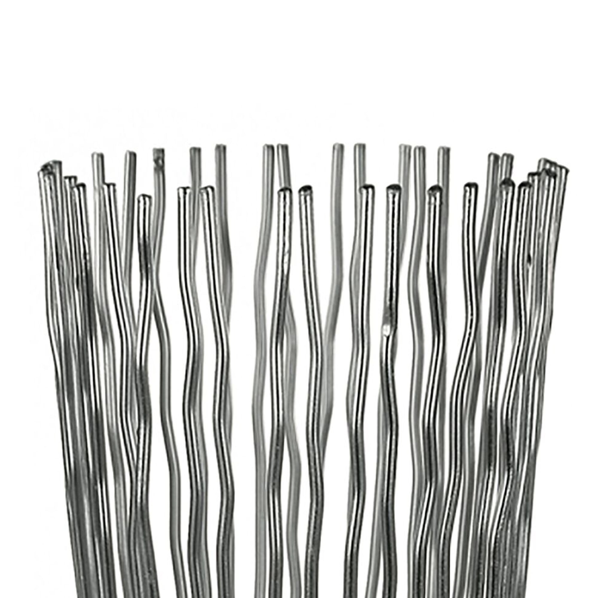 Metal Pillar Candle Holder With Wavy Wires, Gray