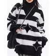 thumbnail image 6 of KelaJuan Men Warm Sweater Lightweight Striped Print V Neck Knitted Jumper Fall Casual Pullovers Tops for Streetwear, 6 of 6