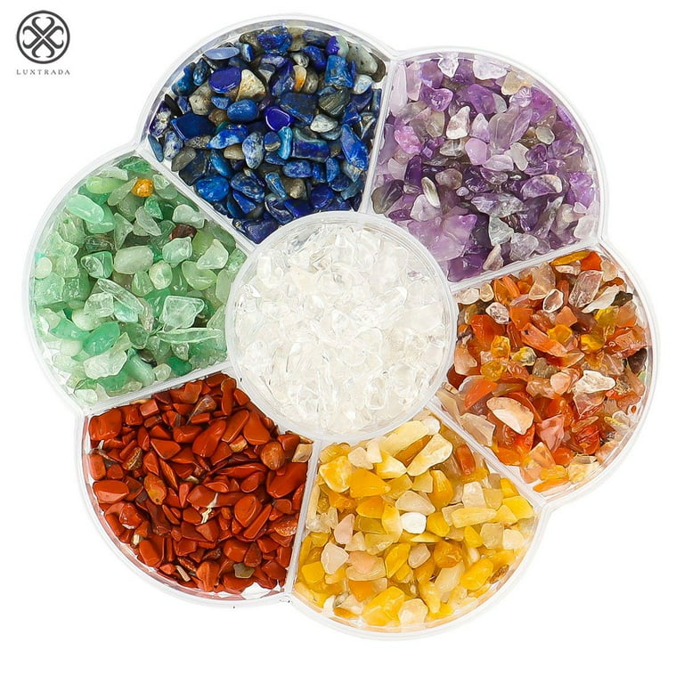  Chakra Stones for Jewelry Making 100g 5~7mm Natural Mixed  Quartz Crystal Stone Rock Gravel Specimens Tank Decor Natural Stones and  Minerals Crystal Decorative Stones for Crafts (M, One Size) : Patio
