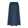 thumbnail image 6 of Sevevn Women Summer Solid Color Drawstring Side Pocket Casual Loose Skirt End of Year Clearance Navy XXL, 6 of 6