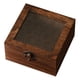 thumbnail image 3 of Caja de almacenamiento de madera organizadora de regalos resistente con tapa de vidrio caja de regalo decorativa para Cuadrado marrón oscuro, 3 of 9
