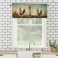 thumbnail image 3 of Rooster Kitchen Curtain Valances Farm Animal Flowers Chicken Floral Retro Country Thermal Insulated Room Darkening Curtain for Dinning Room 54 by 18 in, 1 Panel, 3 of 6
