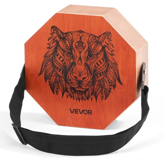 VEVOR Unique Cajon Box Drum, with Internal Guitar Strings,Portable Wooden Percussion Box, Birch Wood Drum Musical Instrument with Adjustable Strap, for Beginners & Professionals, 11.6 x 11.6 x 4 in