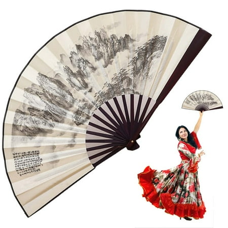 

Vintage Handheld Folding Fan Convenient to Cool and Durable Gift for Mother Lover Father Like Water
