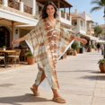 thumbnail image 5 of DISNIMO Tie Dye Print Kaftan Dress for Women Plus Size V Neck Swimsuit Cover up Casual Loose Bathing Suit Cover Batwing Sleeve Caftan Dresses Soft Loungewear, 5 of 7