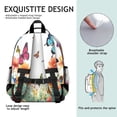 thumbnail image 5 of White Butterfly Flower Field Pattern Backpack for School,Cute School Bag,Schoolbag with Adjustable Shoulder Straps & Padded Back,15.25"x11.5"x5.25", 5 of 5
