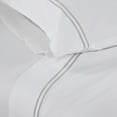 thumbnail image 6 of BNM Two-Line Embroidered Cotton Bed Sheet Set, Twin, White/Silver, 6 of 8