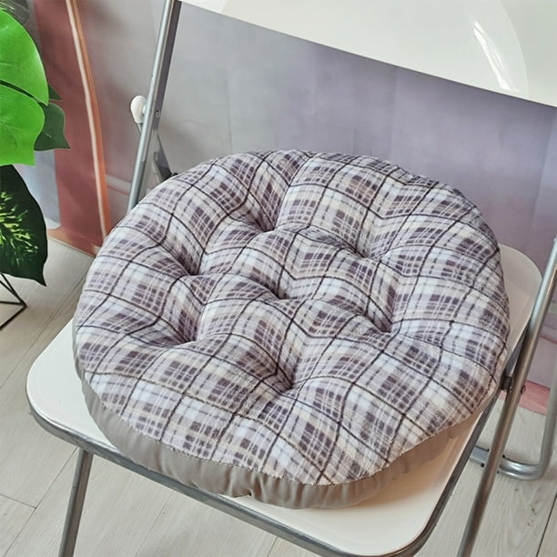 Cojín redondo grueso de 40 cm | Cojín de tatami de poliéster para silla | 40 x 40 x 8 cm para banco, asiento y meditación | Rosa, gris, azul, amarillo y morado
