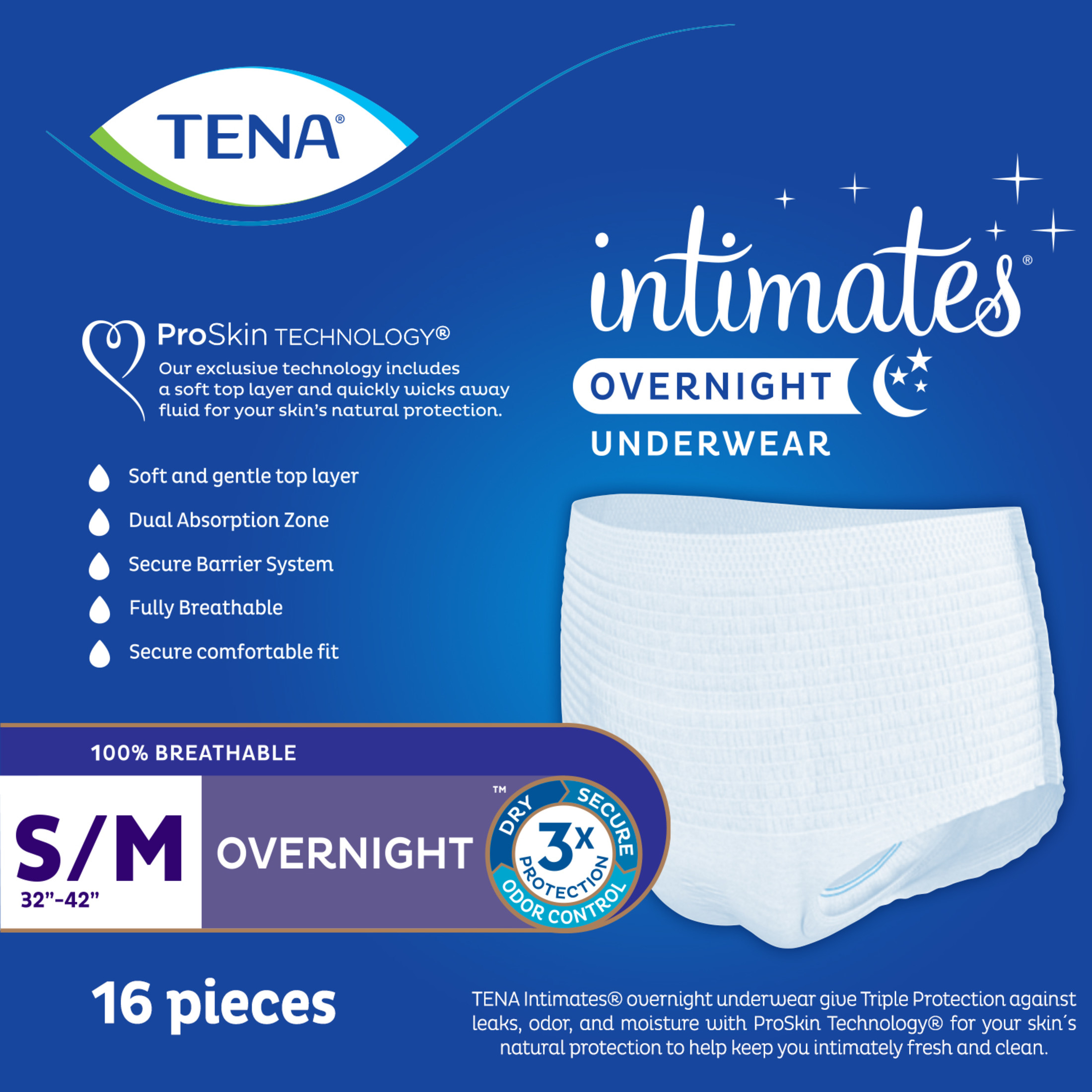 Tena Intimates Overnight Underwear Small/Medium, 64 Ct - image 6 of 6