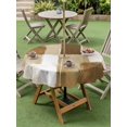 thumbnail image 3 of Outdoor Tablecloth with Umbrella Hole and Zipper, Brown Geometric Round Table Cloth 54 Inch Waterproof Tablecloth, Watercolor Ombre Modern Abstract Art Picnic Table Cover for Patio Camping, 3 of 7