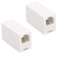 thumbnail image 1 of Uvital RJ11 6P4C Acoplador en línea modular hembra a hembra cable de extensión de teléfono recto acoplador adaptador Jack blanco (paquete de 2), 1 of 5